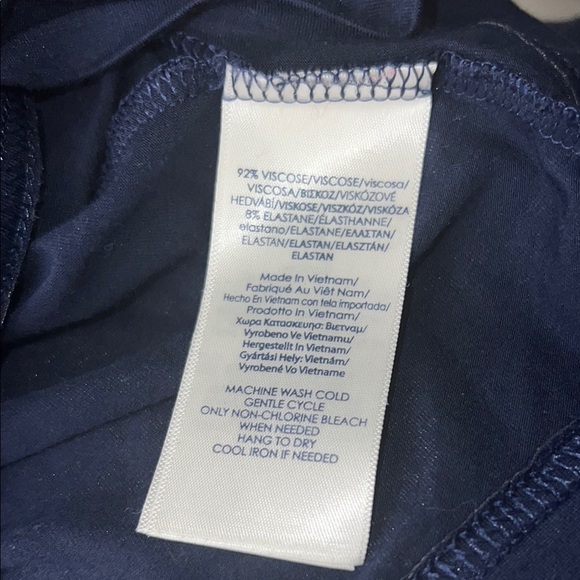 Chaps Blue Asymmetrical Ruffled Blouse - Picture 5 of 5